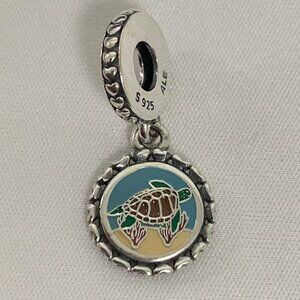 Pandora Curacao Sea Turtle Charm Pendant, S925 Silver Jewelry